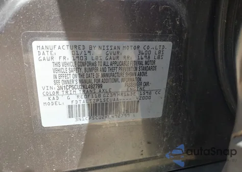 2019 Nissan Kicks Sv from USA, damaged, VIN 3N1CP5CU2KL492799
